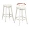 360° Swivel Upholstered Rubberwood Frame Bar Stool Set of 2 with Footrest